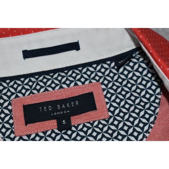 Ted Baker London Golf Polo Shirt Mens Size 5 Medium Pink Performance Polyester - Picture 7 of 7